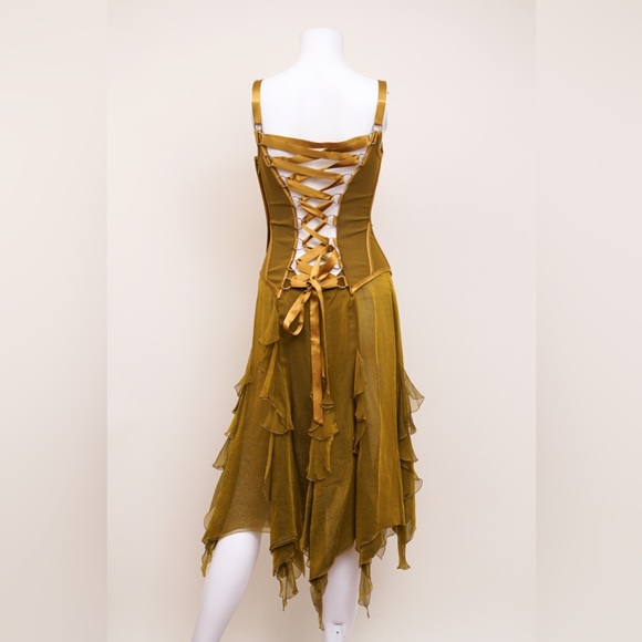 Versace F/W 2003 Corseted Olive Green Dress - Picture 5 of 7